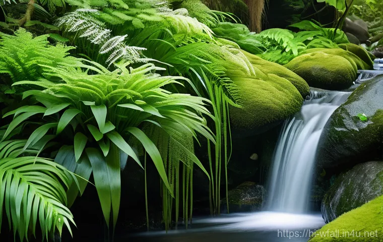 폭포 주변 수생식물 탐방 - **Prompt:** An underwater and above-water view of a serene pool at the base of a small, picturesque ... 폭포 주변 수생식물 탐방 - **Prompt:** An underwater and above-water view of a serene pool at the base of a small, picturesque ...